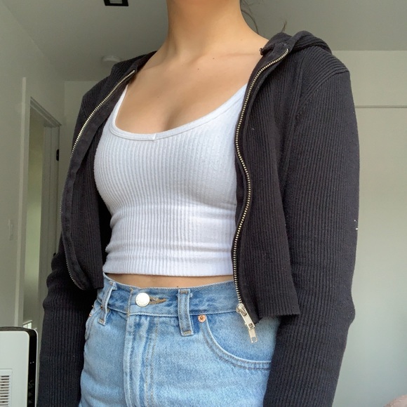 Brandy Melville Tops - brandy melville zip up hoodie